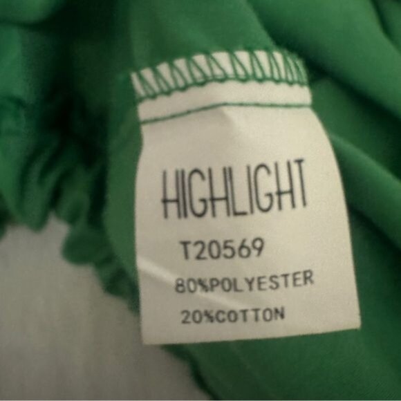 Women's Love, Highlight Ruched Long Sleeve Green Cropped Collared Shirt Small - Picture 9 of 14